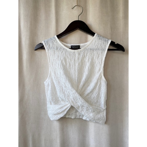 Topshop Crepe Wrap Front Sleeveless Top - Picture 3 of 6